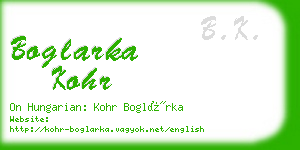 boglarka kohr business card